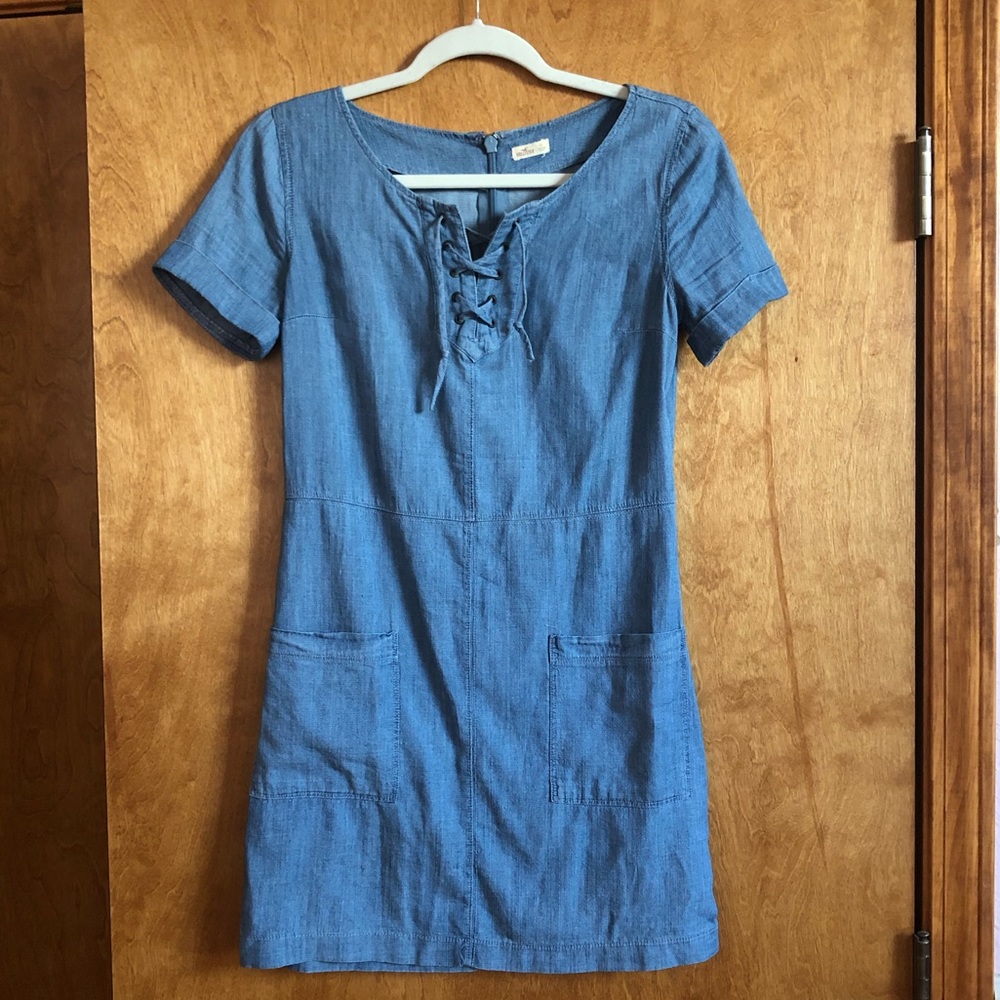 Hollister Denim Fitted Dress